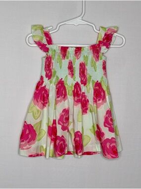 Janie and Jack Pink and Green Floral Sundress